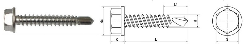 Cấu tạo kỹ thuật của vít bắn tôn đầu lục giác thông dụng